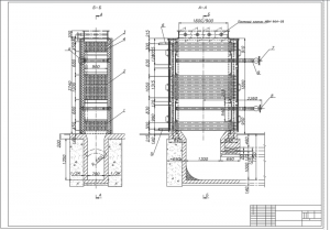 Сборочный чертеж стального блочного водяного экономайзера БВЭС-III