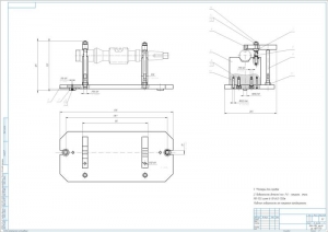 Сборочный чертеж приспособления для фрезерования шпоночного паза на вал-шестерне, А1