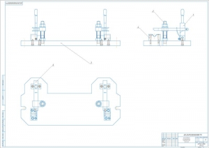 Сборочный чертеж приспособления для фрезерования шпоночного паза, А1