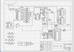 1.	Чертеж электрической принципиальной схемы контроллера связи в базисе ИС К155, А1