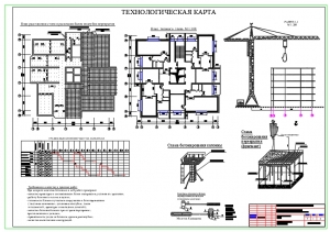 1.	Чертеж технологической карты на возведение 22-этажного жилого дома