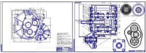 Сборочные чертежи коробки переключения передач (КПП) легкового автомобиля кроссовера LADA XRAY (формат А1)