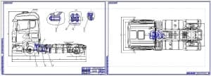 1.	Общий вид грузового автомобиля Scania R440 с детальной прорисовкой коробки передач с ретардером (формат 2хА1)