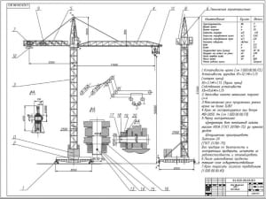 1.	Общий вид башенного крана НПБ-7 с техническими требованиями