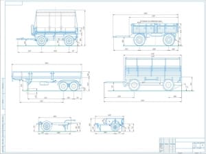 Чертежи общих видов распространённых автомобильных грузовых прицепов и полуприцепов
