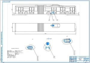 ертеж общего вида автобуса МАЗ-215 на формате А1 