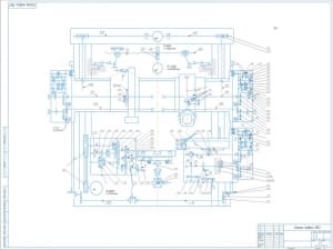 Чертёж кинематической схемы токарно-карусельного станка модели 1553 А1