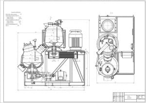 Комплект сборочных чертежей промышленного двухстадийного смесителя периодического действия с механическим псевдоожижением