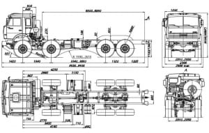 Чертеж общего вида грузового автомобиля тягача модели КамАЗ-63501