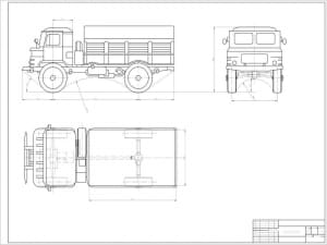 Чертеж конструкции грузового автотранспортного средства ГАЗ-66 на А1