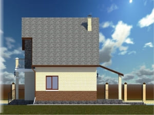 15.	3-D модель левого бокового фасада дома