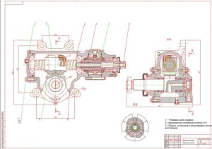 Сборочный чертеж рулевого интегрального механизма крупнотоннажного грузового автомобиля МАЗ-6303