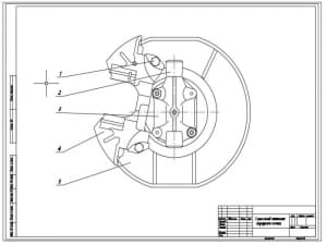 Чертеж конструкции тормозного механизма передних колес ВАЗ-2107, А2