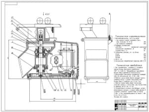 Сборочный чертеж протирочно-резательной машины типа МПР-350