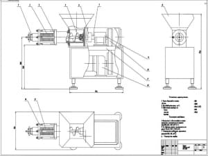 Конструктивный чертеж обвалочного пресса модификации РВС-1000