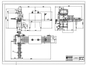 Габаритный чертеж упаковочного аппарата УМ-1