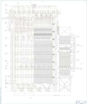 1.	Рабочий чертеж парового котлоагрегата вертикально-водотрубного типа модели БКЗ-420-140