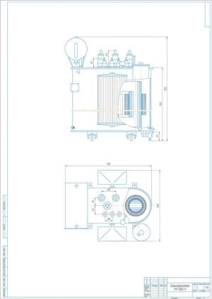 чертеж общего вида трансформатора ТМ-100/3 , A1 