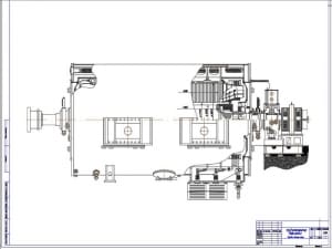 Чертеж сборочный конструкции турбогенератора типа ТВВ-200-2, А1