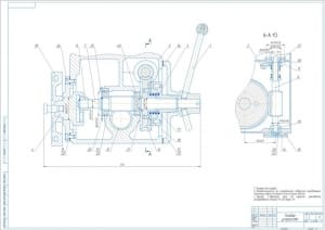 Конструктивный чертеж тягового устройства вертикально-сверлильного станка модели 2Н135Н, А1