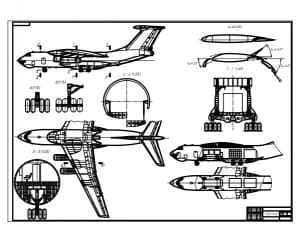 Чертеж среднемагистрального грузового самолета типа Ил-76 ККС