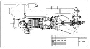 Чертеж конструктивной разработки двухвального двигателя типа ТВ3-117ВМА-СБМ1