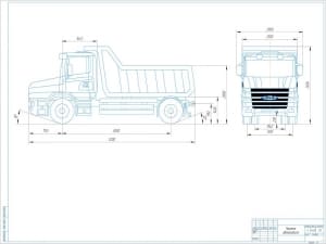 Чертеж конструкции грузовика типа ЗИЛ-130, А1