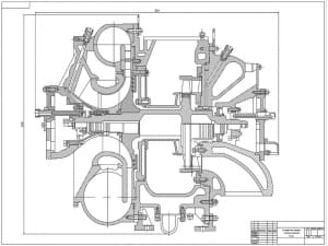 Чертеж конструкции турбокомпрессора типа ТК-23
