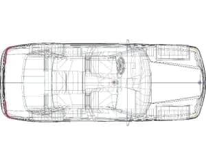 Чертеж модели автомобиля легкового БМВ3 в 3D -моделировании