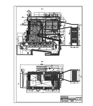 Чертеж конструкции котлоагрегата модели ДКВр-10-13-250