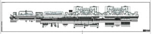 Чертеж конструкции четырехцилиндровой паровой турбины К-600-247, А1х7