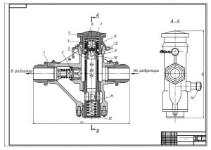 Чертеж конструкции фильтра-сигнализатора ФСС-1 системы смазки редуктора вертолета типа Ми-8