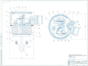 Рабочий чертеж конструктивной разработки электромеханического манометра с потенциометрическим преобразователем, А1