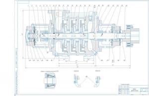 Чертеж конструкции электронасосного агрегата ЦНСМ 13-140, А1