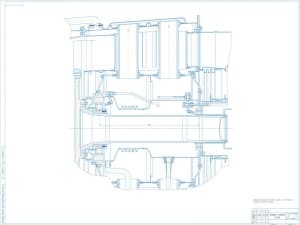 Чертеж конструкции двухвального турбовинтового двигателя типа Д-25В, А0