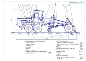 1.	Рабочий чертеж автогрейдера модели ДЗ-98, с параметрами
