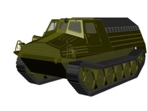 Чертеж 3-D модели гусеничного бронетранспортера типа ГТ-1