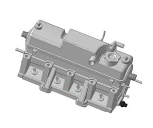 Чертеж 3-D конструкции головки блока цилиндров ВАЗ
