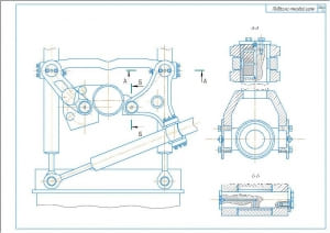 Чертеж механизма подвески тяговой рамы автогрейдера модели ДЗ-98