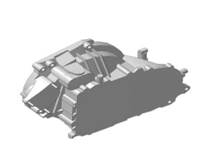 Чертеж 3-D модели картера сцепления автомобиля типа ВАЗ.