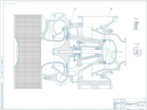 Чертеж конструкции турбокомпрессора типа TPL 85-B судового двигателя модели 6 RTA 96C, А1