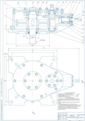 Проектный чертеж разработки комбинированного редуктора коническо-цилиндрического типа, А1