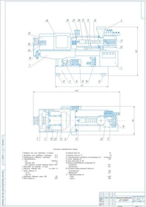 Чертеж конструкции термопластавтомата типа ДЕ 333ОФ1, А1