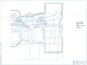 Конструкция двухвальной газовой турбины установки типа КГТН-25, А0