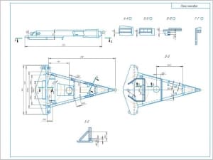 Чертеж проектной разработки тяговой рамы автогрейдера модели ДЗ-143