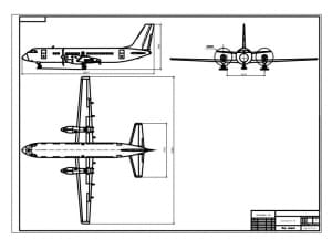 Чертёж общего вида самолёта Ил-114, А1
