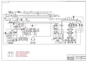 Чертёж принципиальной схемы гидросистемы самолёта Ан-24, А1