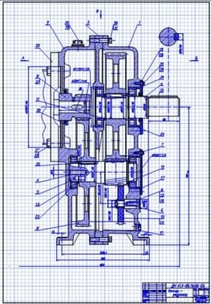 1.	Сборочный чертеж мотор-редуктора в масштабе 1:1, с указанными размерами  (формат А4)