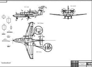 Чертёж общего вида самолёта-амфибии Бе-103, А1