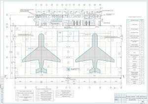 План этажа ангарного комплекса на два самолётоместа А1 